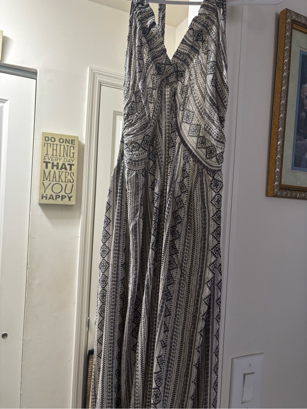 Cupshe Black & White Printed Boho Maxi Dress